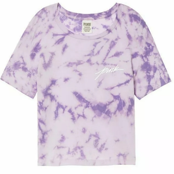 PINK Victoria's Secret Tops - VICTORIA'S SECRET PINK CROPPED CREW TEE